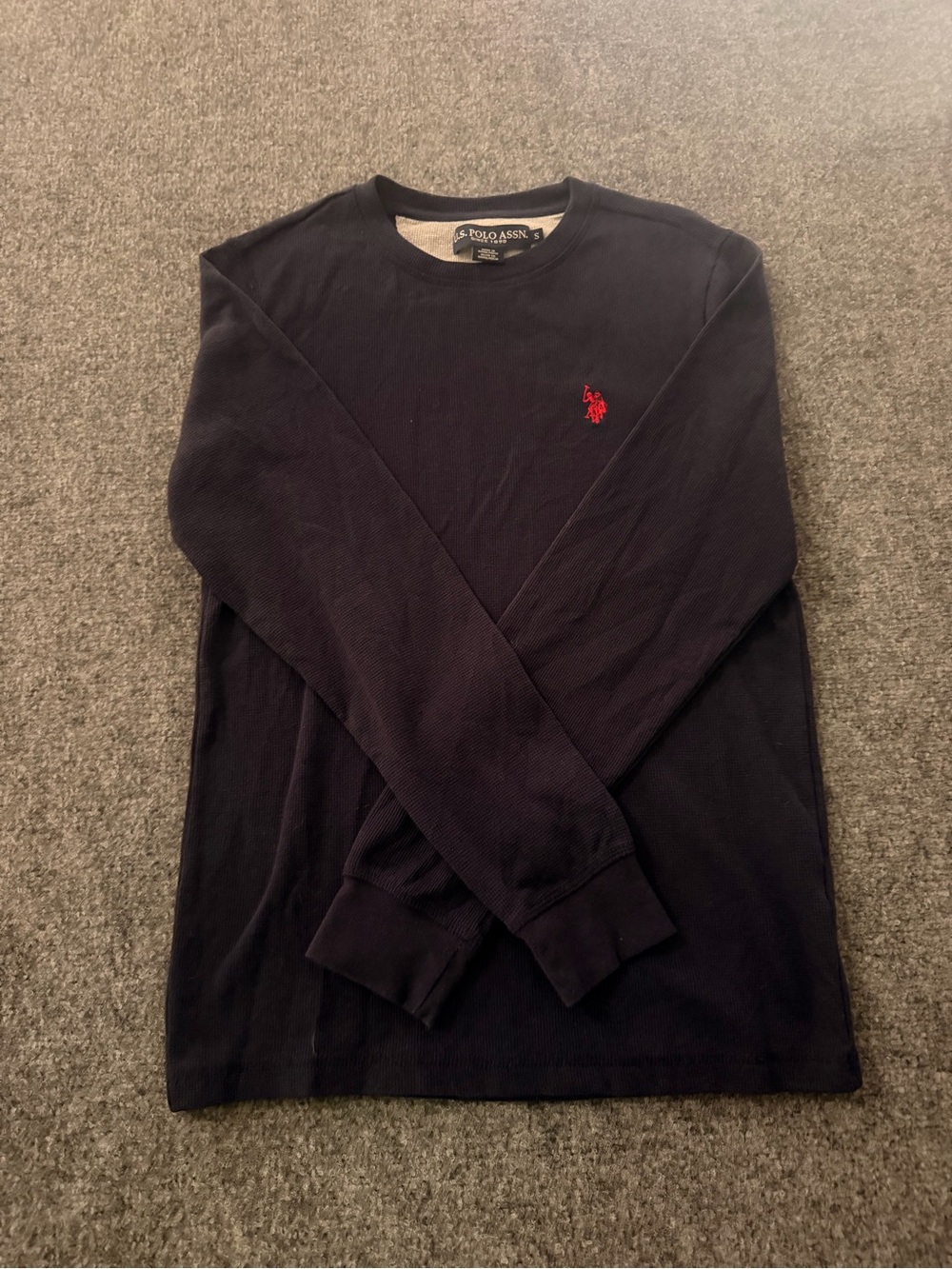 U.S. Polo Assn. Navy Long Sleeve Tee with Red Logo